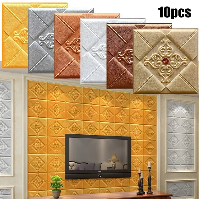Panneau Mural Adhésif 3D Pierre Brique PVC - 60x30cm, Imperméable