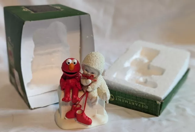 2008 DEPARTMENT 56 Snowbabies Collection LETS GO SKATING ELMO Sesame Street BOX