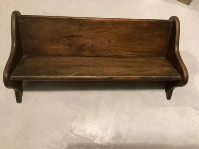 Antique Mahogany Solid Wood Desktop Trough Book Rack Shelf