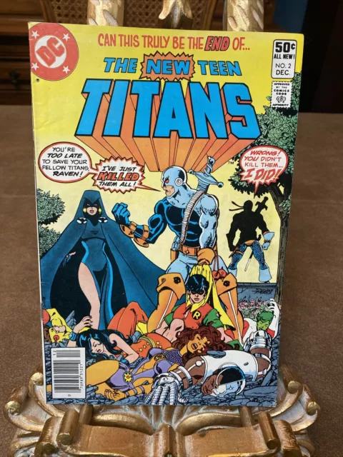 New Teen Titans #2 NEWSSTAND 🔑 1st Appearance of Deathstroke 1980 DC