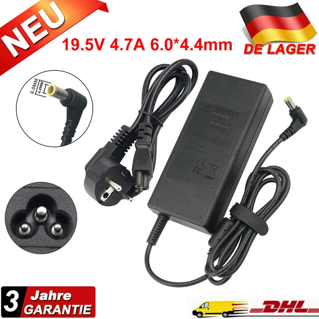 Power4Laptops Netzteil Für Sony Vaio VGN-FE41Z – 19,5V 4,7A, Stecker 6,5x4,4 Mm