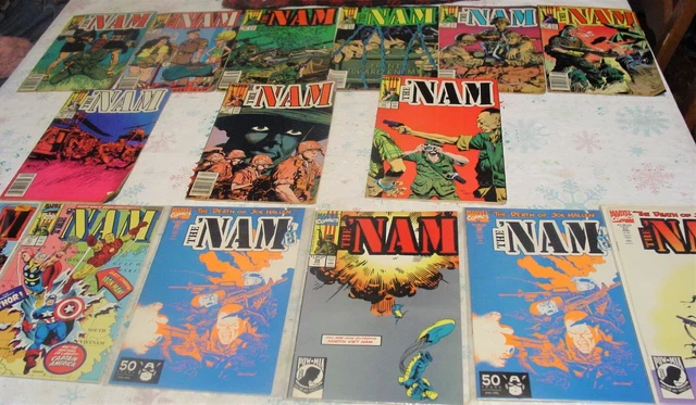 15  "THE NAM  ( VIETNAM ) MARVEL  COMICS DEATH JOE HALLEN ~ IRON MAN ~ THOR More