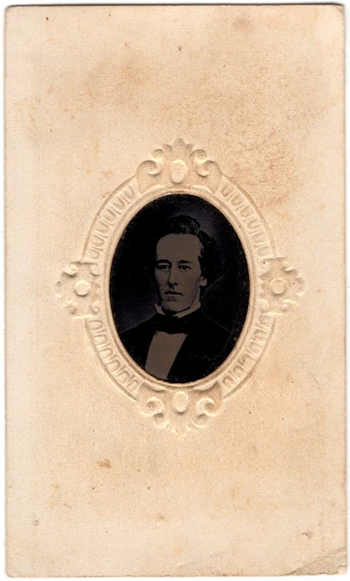 CIRCA 1860s TINTYPE 2C WASHINGTON CIVIL WAR TAX STAMP YOUNG MAN IN SUIT