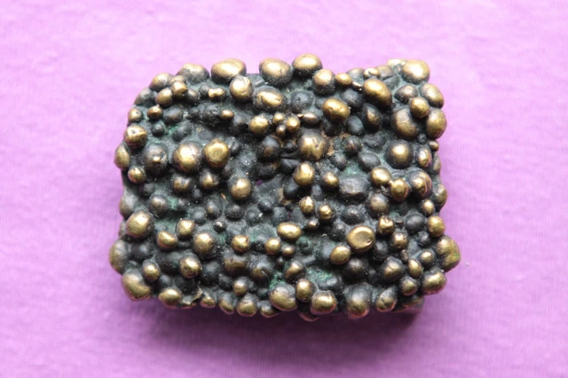 Vintage Rare Solid Brass Hand Made Brutalist Heavy Belt Buckle
