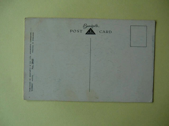 BAMFORTH COMIC POSTCARD Number 2043 Boobs Corset Stockings Suspenders