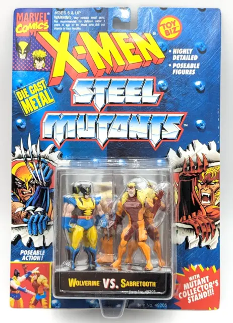 VTG 1994 Toy Biz Marvel X-Men Steel Mutants Wolverine Vs Sabretooth   Sealed MOC