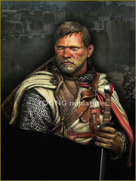 Buste Chevalier Templier 1/10 – Figurine En Résine Non Peinte – Kit Maquette Soldat