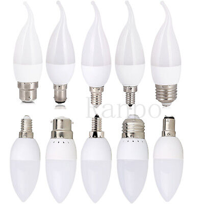 Lampe ampoule LED lustre flamme bougie lumineuse E27 E14 B22 3W 2835 SMD blanc