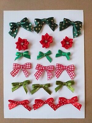 18 pequeños arcos de Navidad atados a mano tarjetas artesanales para hacer decoración de regalo