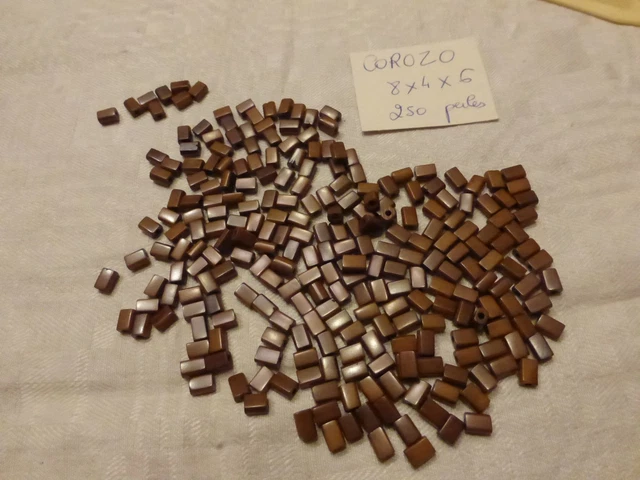 Lot De 150 Perles Vintage En Verre Orange Carotte - Forme Rectangle - Inde 1980
