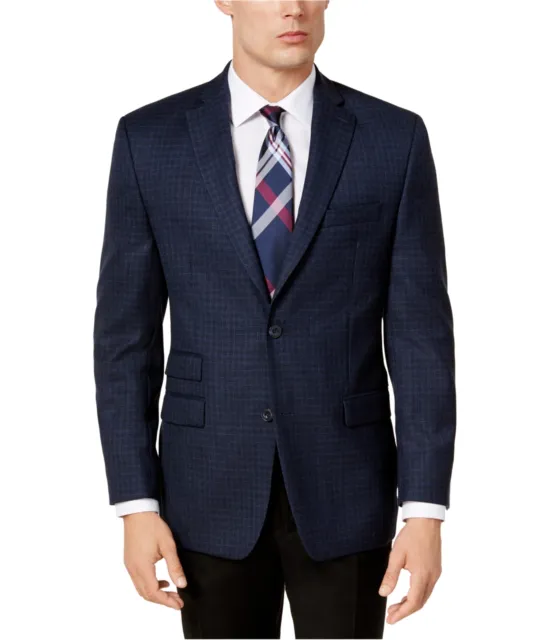 Michael Kors Mens Classic-Fit Two Button Blazer Jacket, Blue, 40 Long