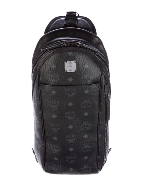 MCM Visetos Sling Bag Luxury Designer Black Crossbody