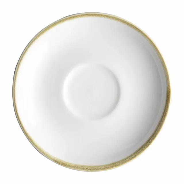 Olympia Kiln Cup Saucer Chalk in White - Porcelain - 340ml 160mm - Pack of 6