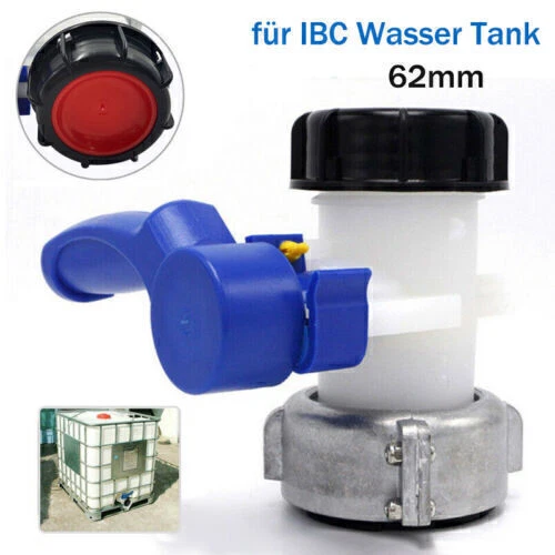 IBC ADAPTER KUGELHAHN 62mm Absperrhahn Auslaufhahn Für IBC Container Wassertank EUR 16,95