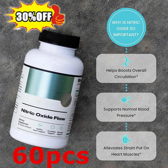 NITRIC OXIDE FLOW Supplement - Supports Blood Pressure & Heart Health ...
