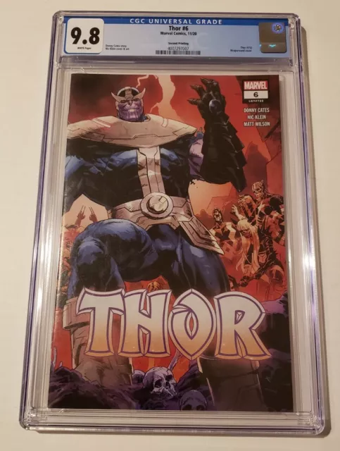 Thor #6 CGC 9.8 Second 2nd Print Marvel Comics White Pages Wraparound Cover 2020 2