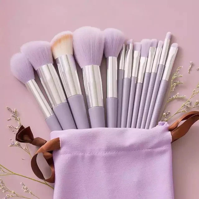 Set 13 Pz Pennelli Trucco Cosmetici Ombretto Cipria Make Up Spedizione 12 Giorni