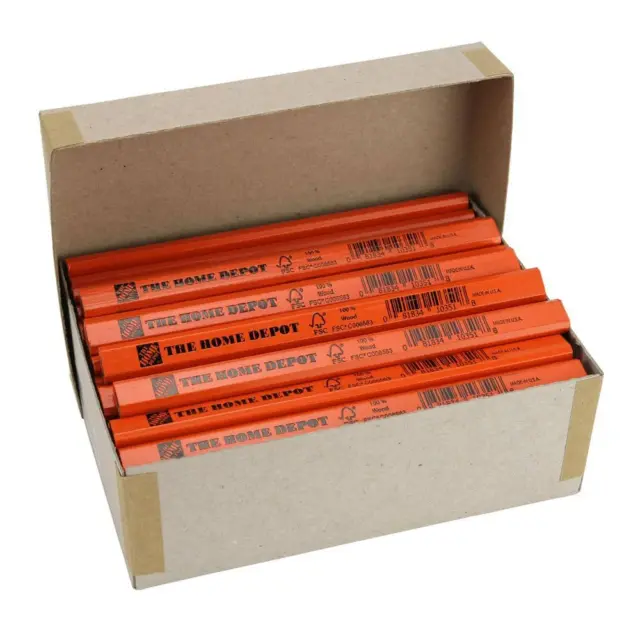 Carpenter Pencils Bulk Writing Marking Layout Tool Over-Sized Pens 72-Pack
