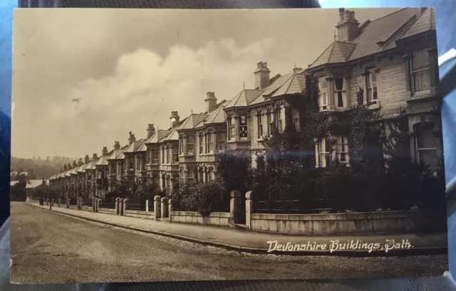 Antique RP postcard BATH Devonshire buildings Somerset 1915