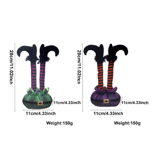 Colorful Halloween Decor Purple and Green Witch Legs for a Vibrant Display