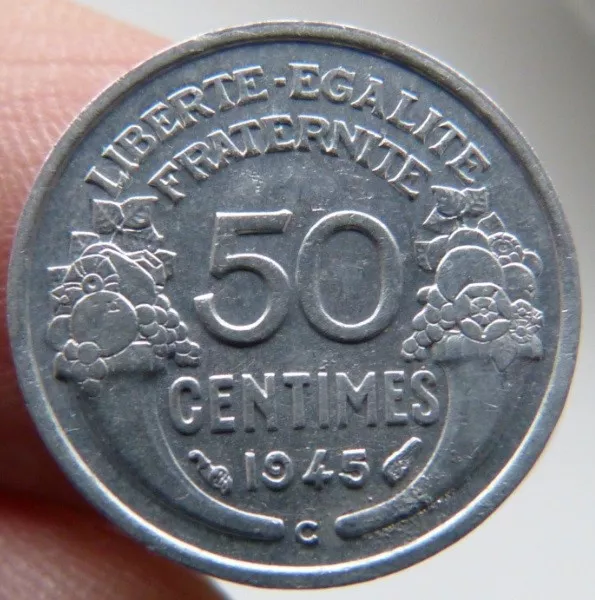 Superbe 50 centimes Morlon alu 1945 C + 1945 B