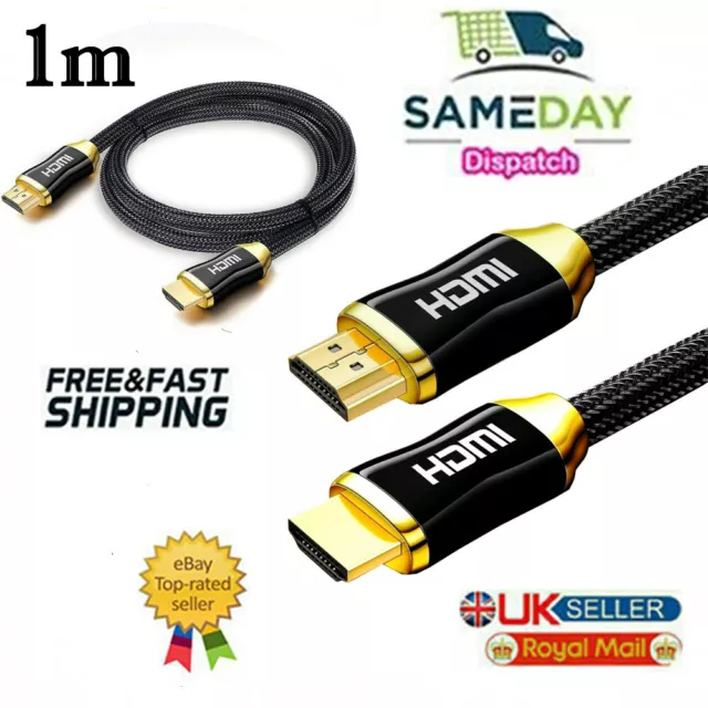 1m Braided Ultra HD HDMI Cable v2.0 High Speed + Ethernet HDTV 2160p 4K 3D