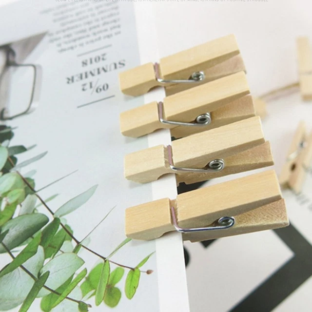 Paquete de 100 clips de madera de alta calidad para tarjetas artesanales y fotos de larga duración