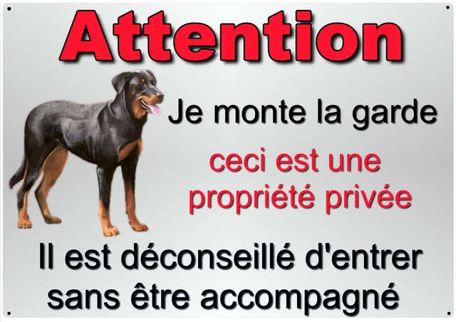 Malinois, Plaque Extérieure "Attention Au Chien, Pas Sans Autorisation