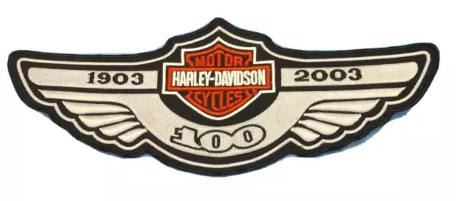 Harley Davidson 100th Anniversary Bar & Shield Patch 1903-2003 Large 11" x 4"New