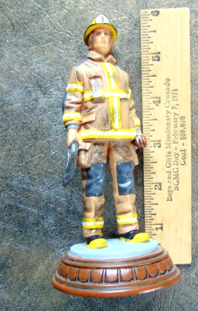Red Hats of Courage "Digging It  "  Woman Firefighter Figure ,6 inches tall