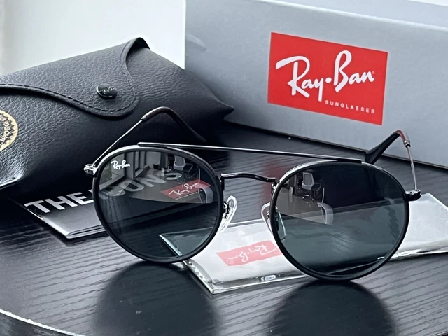 Occhiali da sole clearance ray ban tondi neri