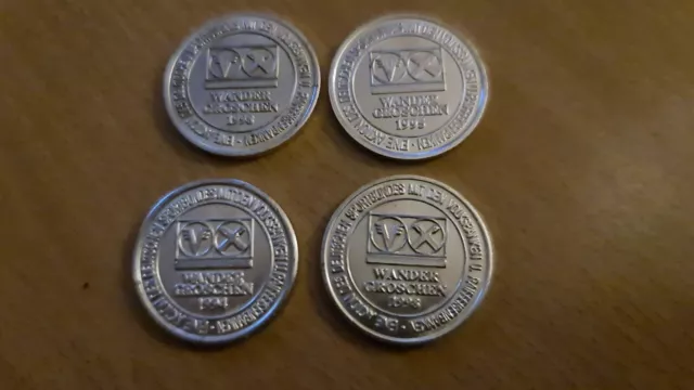 4 X Volksbank Münzen Medallien Wandergroschen 1994 1995 2x 1998 Werbemünzen