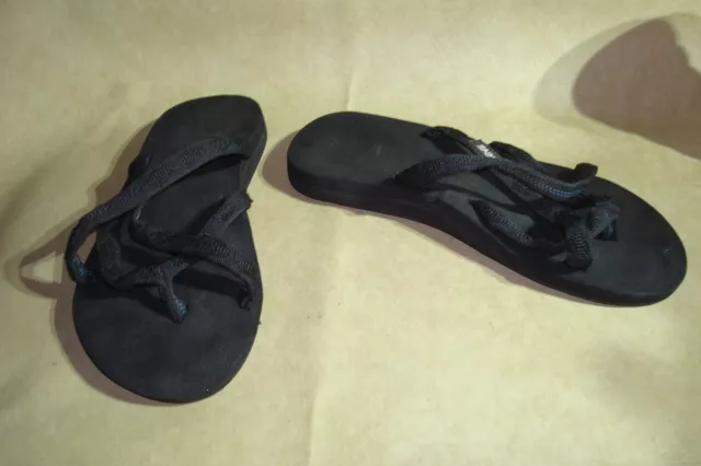 Teva Olowahu Mush Flip Flops Thong Sandals 6840 Shoes Black Womens 7 M