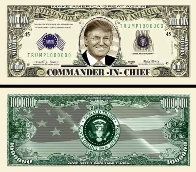 DONALD TRUMP BILLET MILLION DOLLAR US ! Collection President Etats Unis Amérique