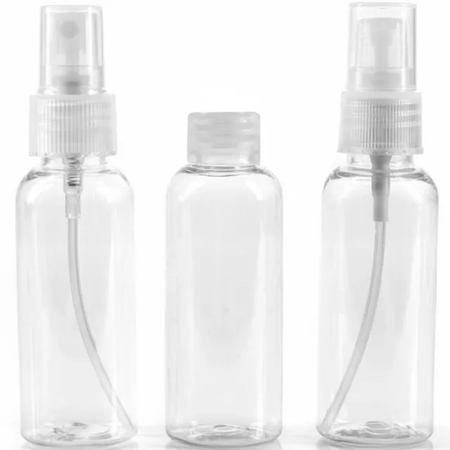 3 x HOLIDAY TRAVEL 50ml SPRAY BOTTLE SET AIRPORT SECURITY Flight Clear Universal