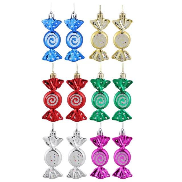 18 stücke Bunte Weihnachtsdekor Candy Requisiten Hängen Anhänger Ornament