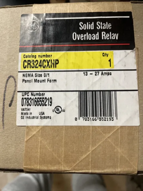 General Electric CR324CXHP Overload Relay 13 - 27 AMPS