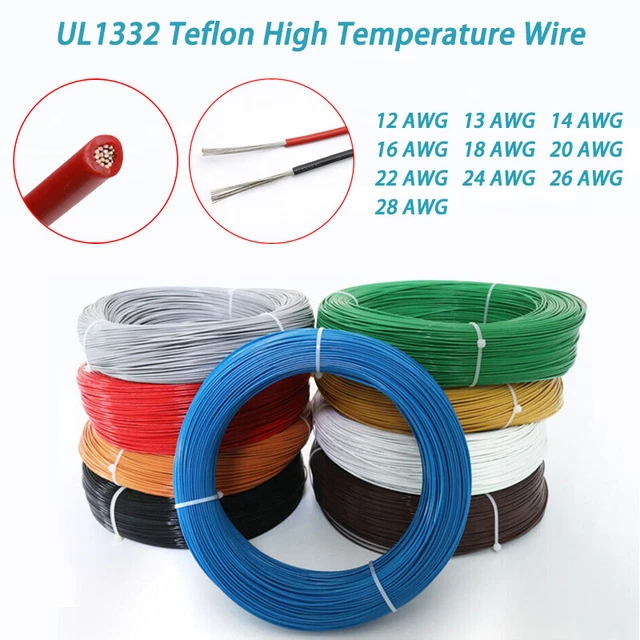 UL1332 12AWG~28AWG PTFE FEP filo a trefoli ad alta temperatura 0,08~3,02 mm2 colore