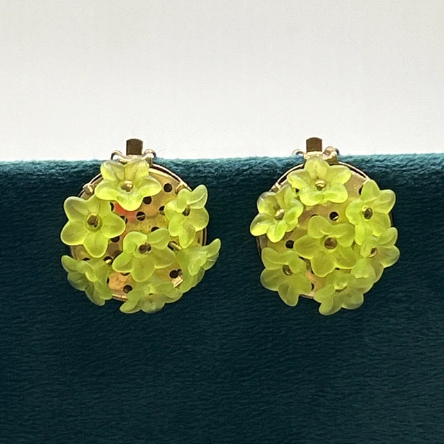 Boucles D'oreille Clips Vintage Métal Doré Style Arabesques/Louis XV - Fantaisie, Occasion