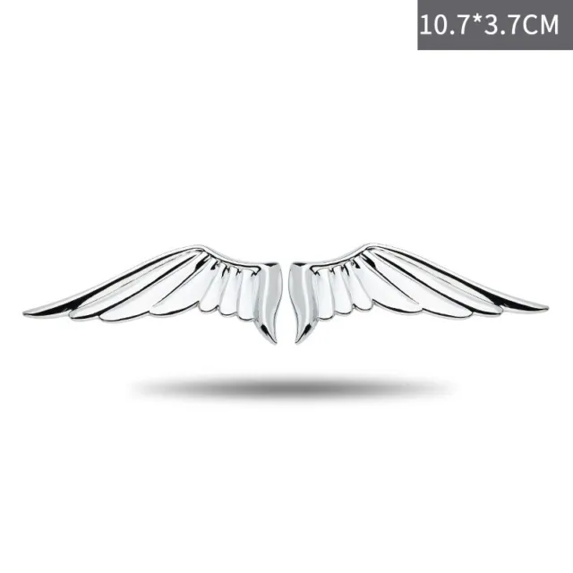 Pair Chrome Metal Angel Wings Auto Car Motorcycle Emblem Badge Decal Sticker