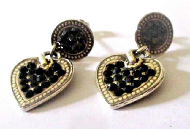 Boucles D'Oreilles Cœurs GAS Avec Cristaux - Multicolore - Occasion
