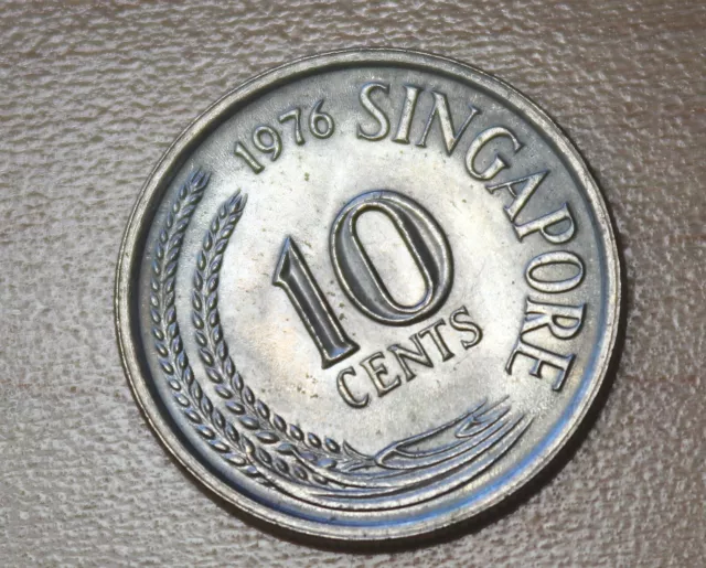 1976 Singapore 10 Cents Crowned Seahorse