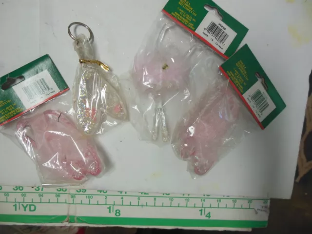 Lot of Dance ornaments 4 pieces. Ballerina shoes key ring 3 tree ornaments