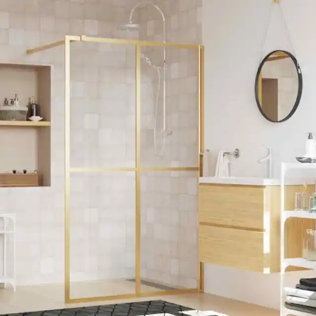 Paroi de douche avec verre ESG transparent doré 118x195 cm