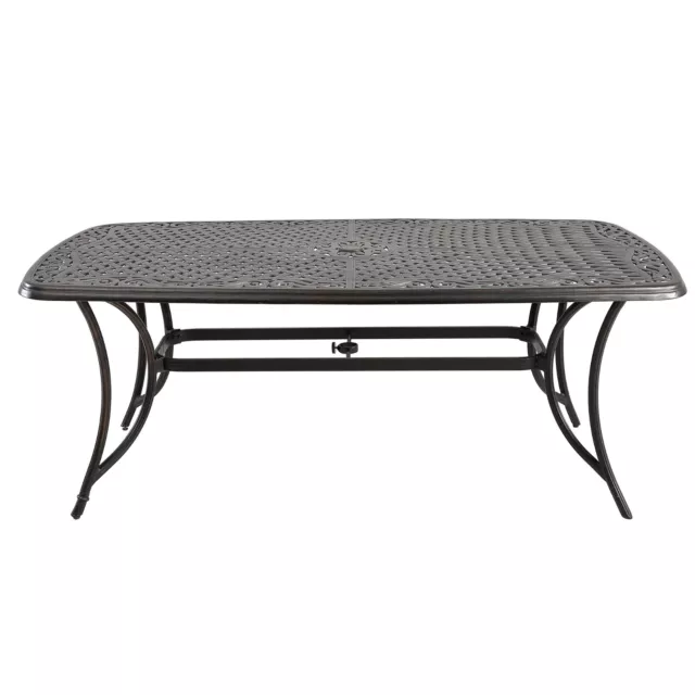 Clihome Cast Aluminum Dining Table Patio Rectangle Table Garden Furniture