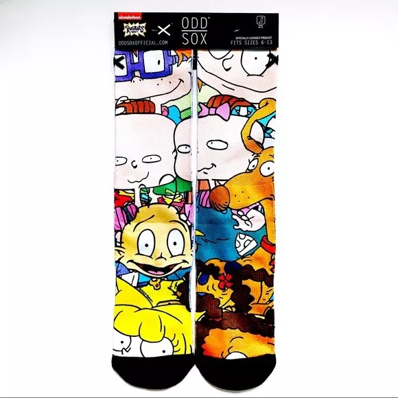 Odd Sox Nickelodeon Rugrats Crew Socks Retro 90s Cartoon Mens Womens Novelty