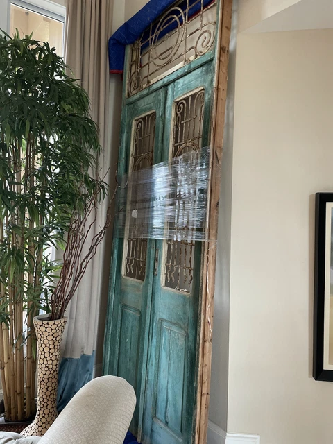 Green Egyptian Doors With Transom