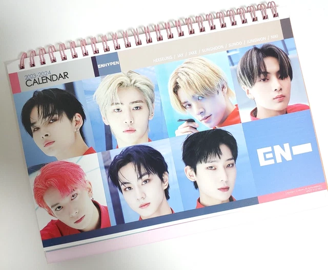 ENHYPEN PHOTO DESK Calendar 2023 2024 Calender Pink + Sticker KPOP Jay