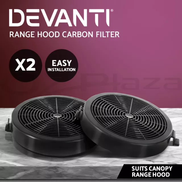 Devanti Range Hood Filters 11cm Carbon Charcoal Rangehood Filter Replacement X2
