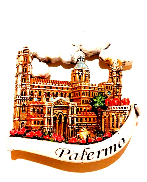 Magnete Calamita Resina Frigo Frigorifero Souvenir Fridge Magnet Citta'  Palermo